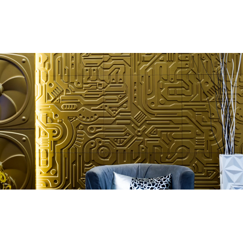 3D Панель 
EX-MACHINA B из гипса 600х600 мм. Artpole