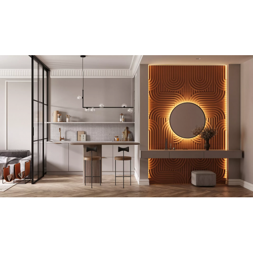 3D Панель KARFAGEN 2 platinum (мат) из гипса в ламинации Artpole